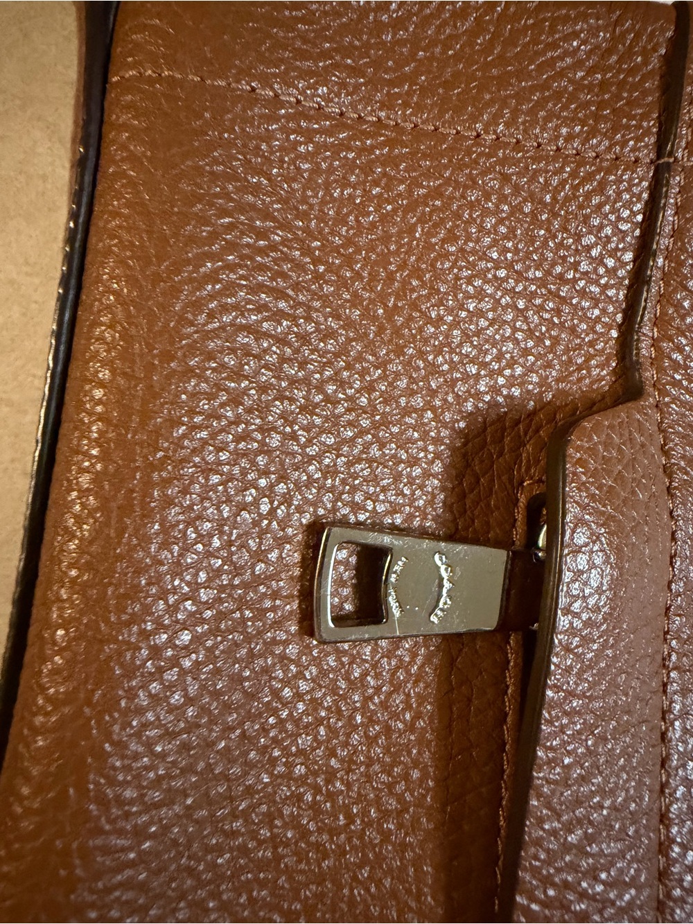 Coach Cognac Pebbled Leather Shoulder Bag - Picture 6 of 11